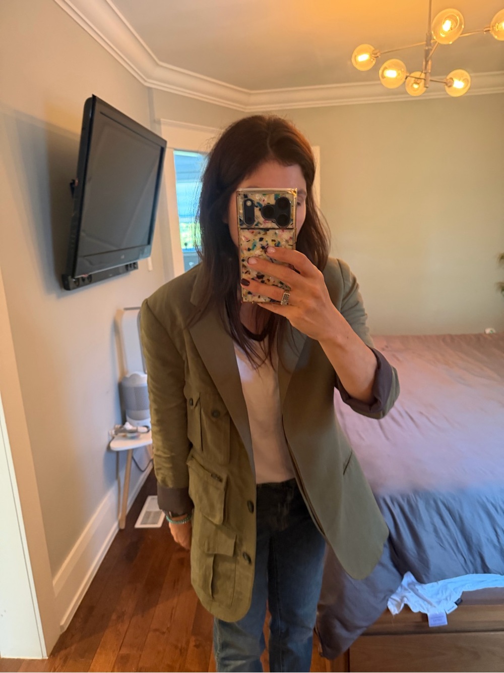 Smythe Olive Utility Blazer with Patch Pockets